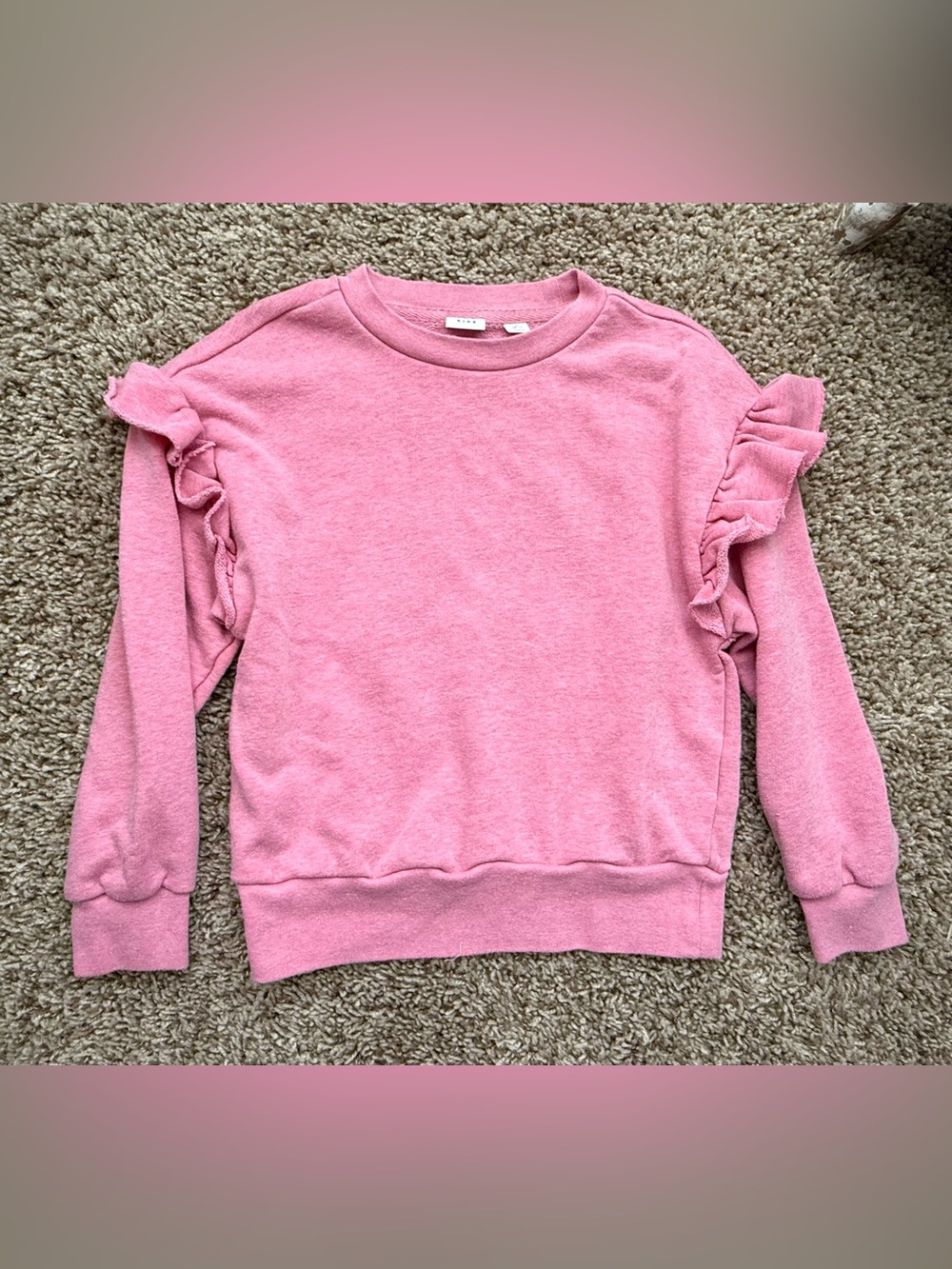 Gap Kids Girls Pink Ruffle Sleeve Sweatshirt Size Small 6–7